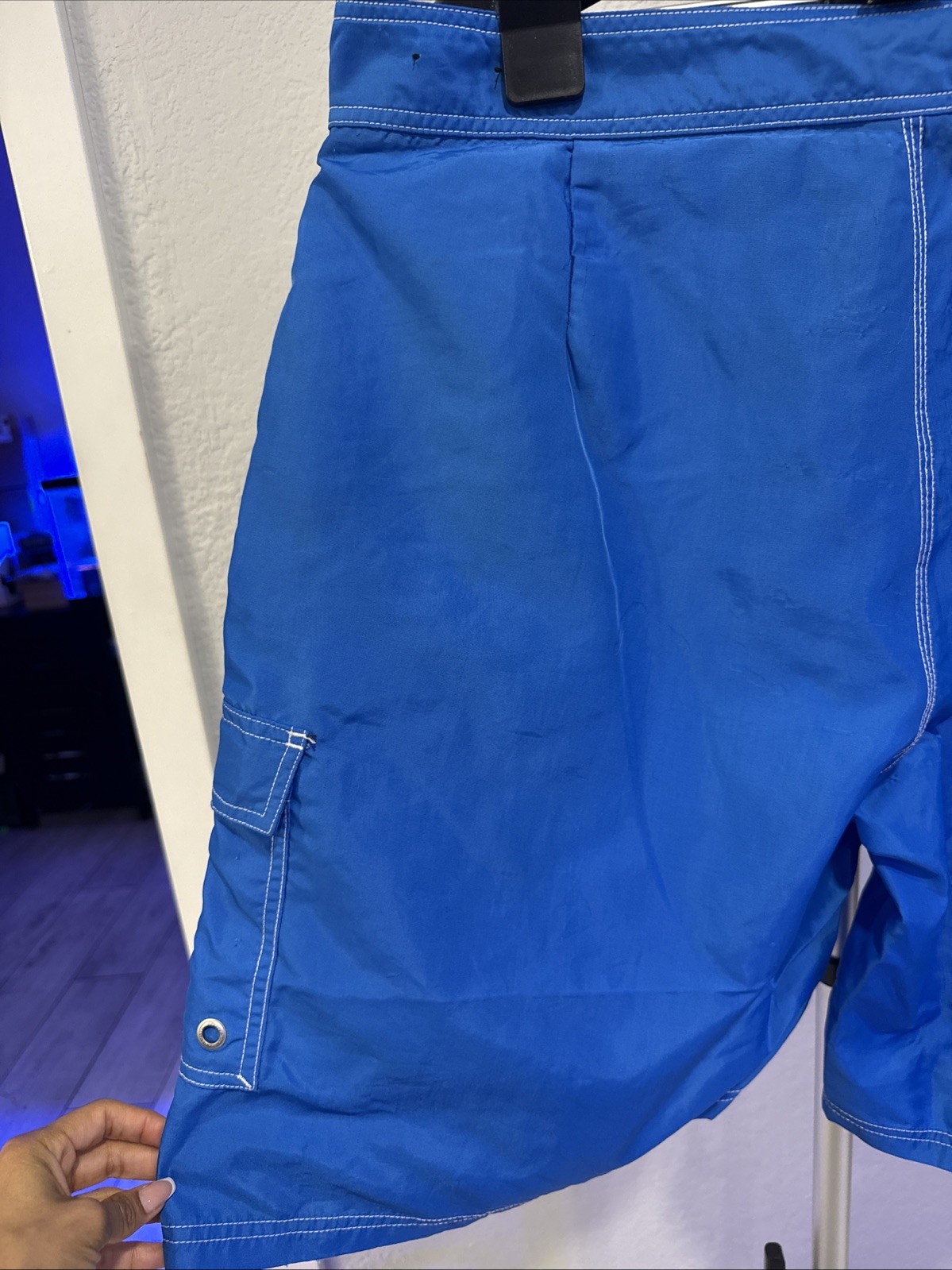 Pelagic Blackfin Men’s Board Shorts, Blue, Fishing Swim Trunk, Nylon, size 40