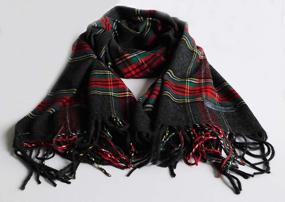 New Men’s Winter Italy Design Check Plaid Super Soft Scarf/ Black/Green/Red