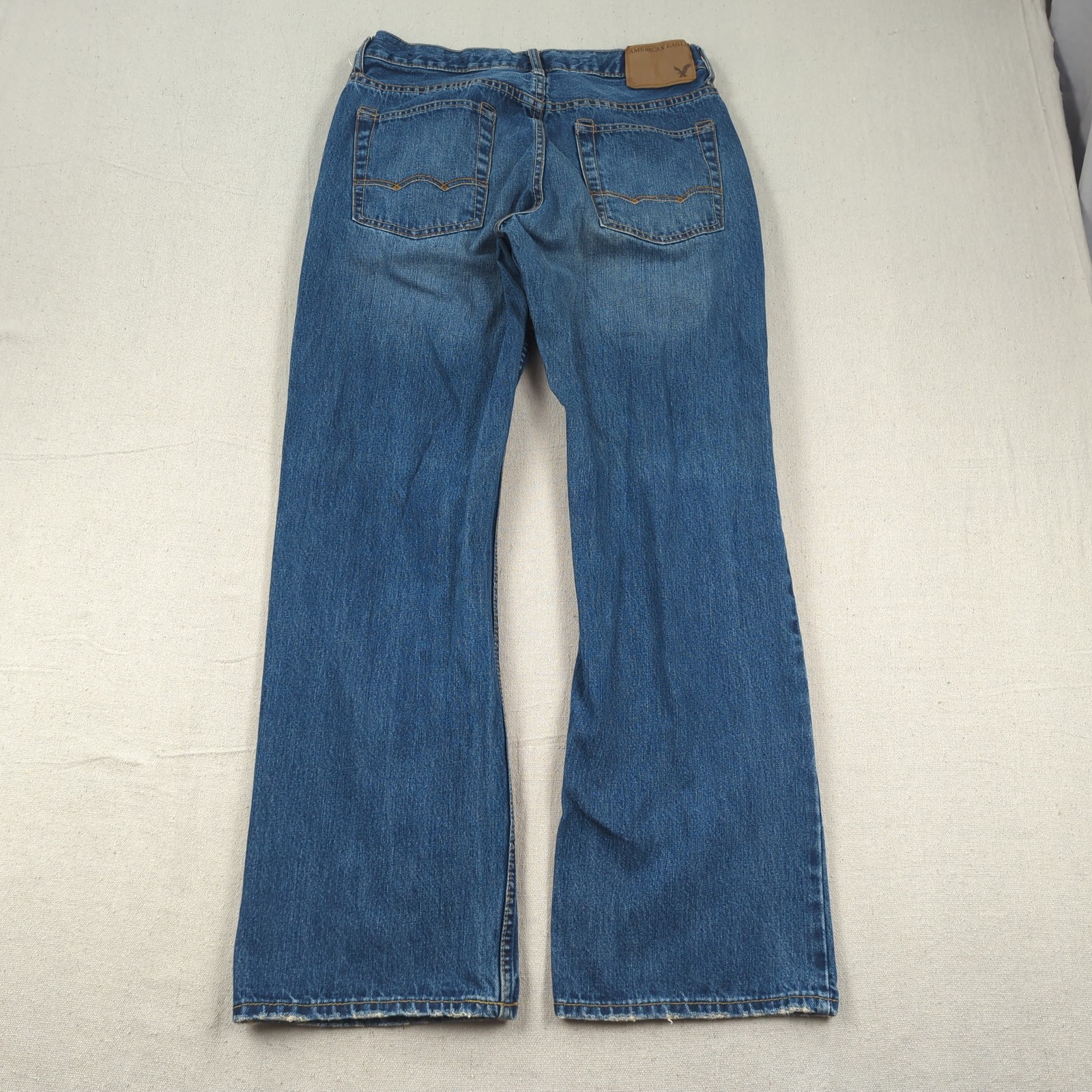 American Eagle Jeans Mens 30×32 Blue Boot Cut Western Cowboy Faded