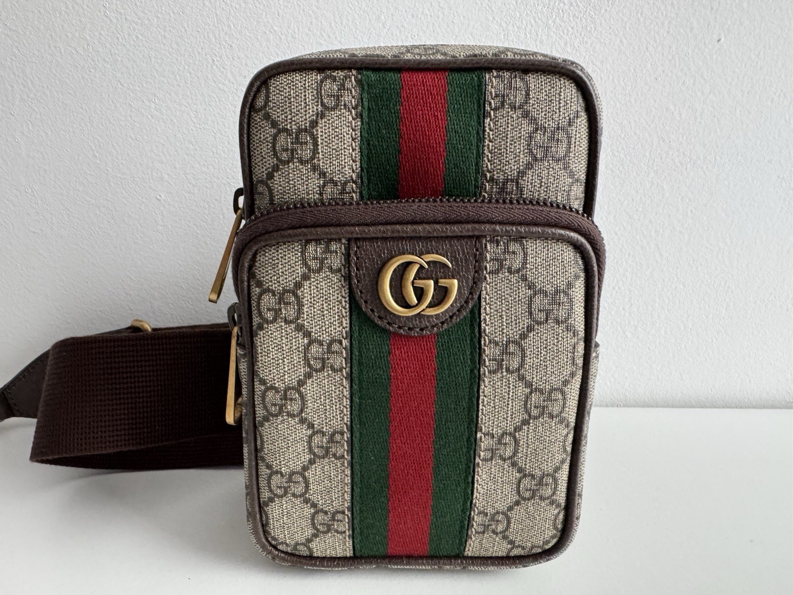 NEW Gucci GG Supreme Monogram Ophidia Web Shoulder Crossbody Bag 752565