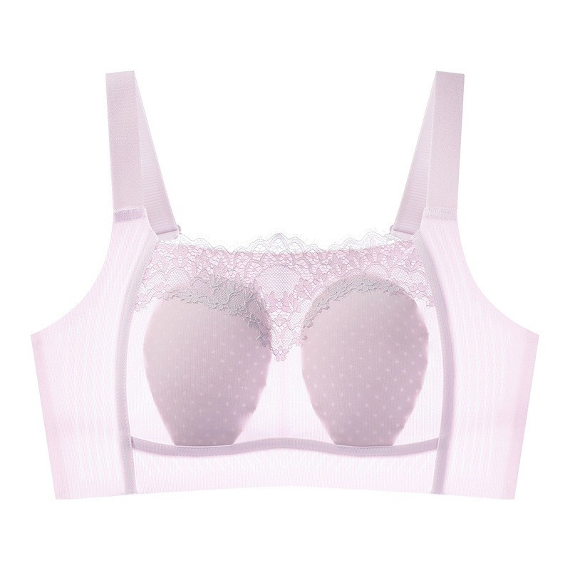 Women Bras Full coverage Seamless Ultra-thin Lace Vest Plus size Underwear 2861