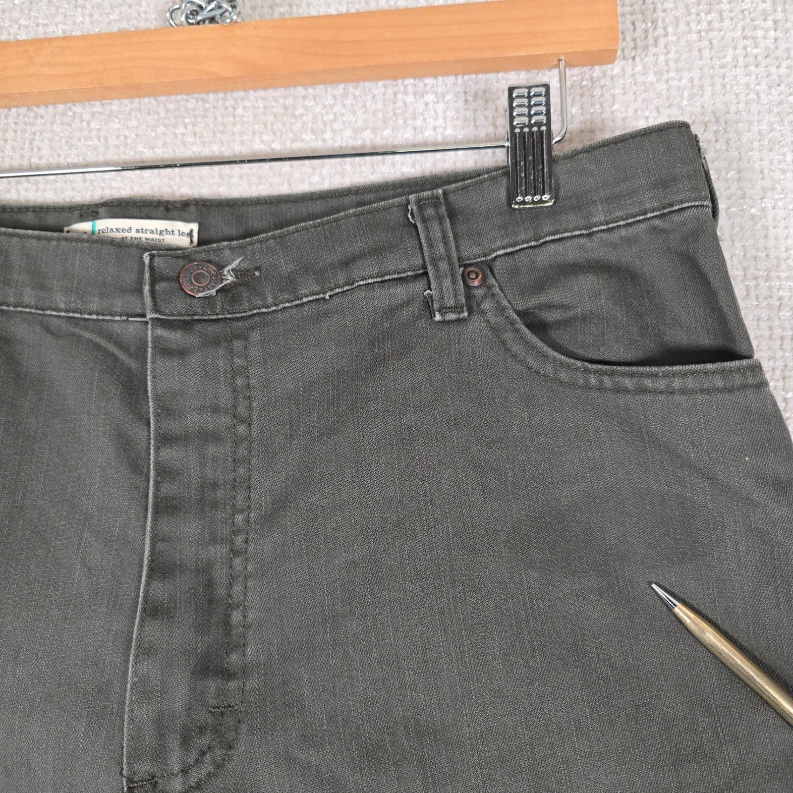 Lee Womens Relaxed Straight Leg Pants Charcoal Gray Stretch Size 16M 3052035