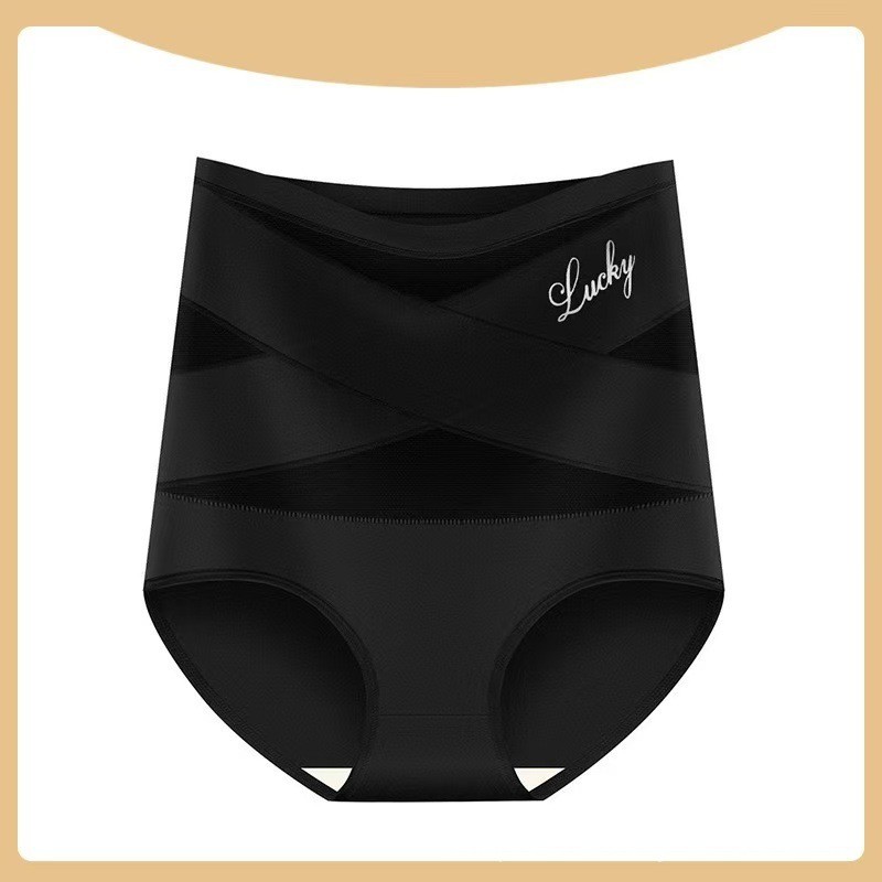 1 Pack High Waist Tummy Control Panties Shaping Cross Strap Briefs Women