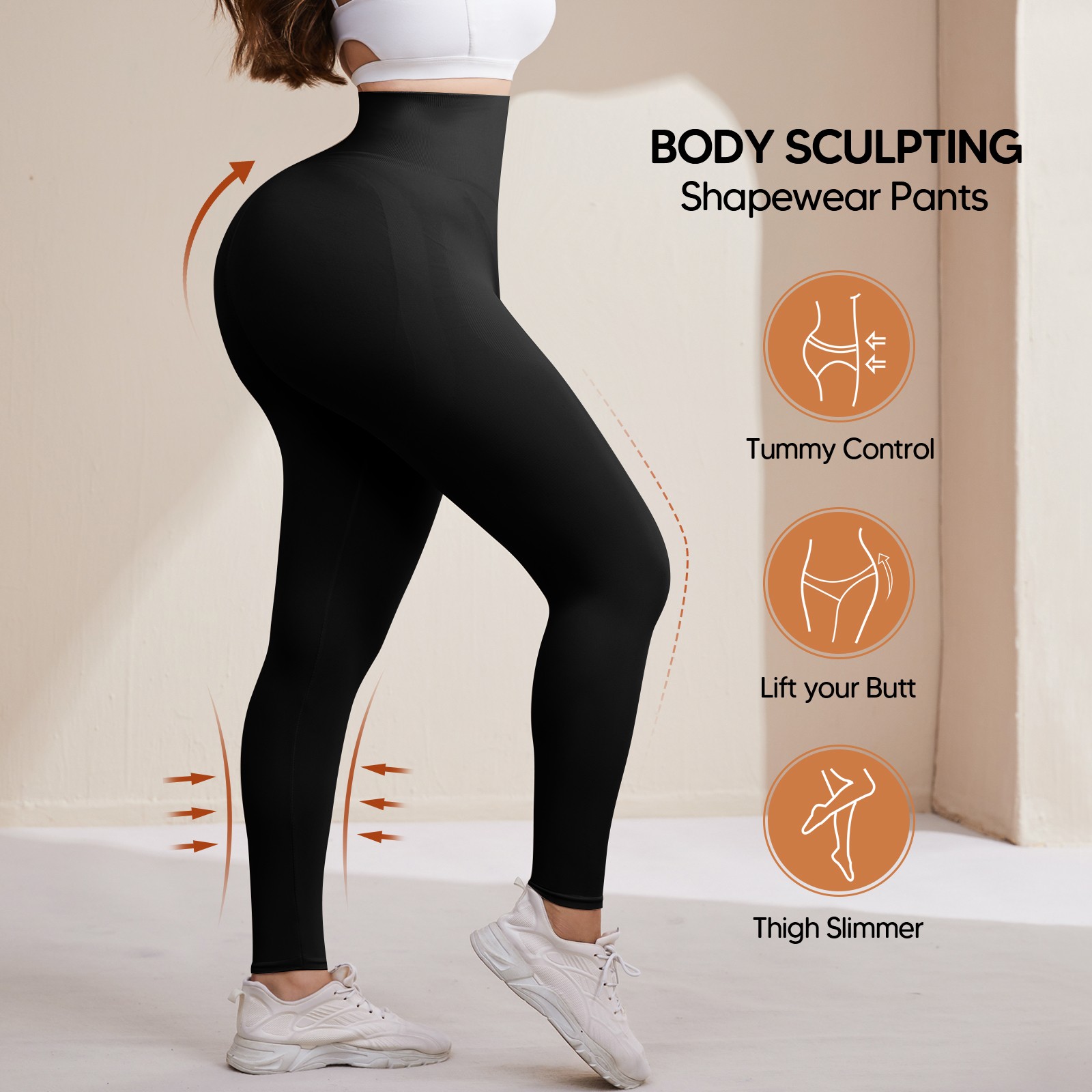 Plus Size Slimming Anti Cellulite Compression High Waist Leggings Leg Shaper