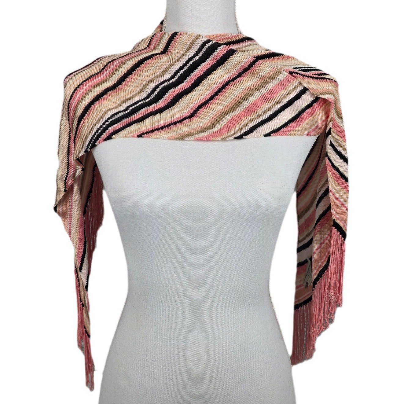 BANANA REPUBLIC STRIPED RAYON SCARF – MULTICOLOR – 74″ x 6″ – SOFT SMOOTH FEEL