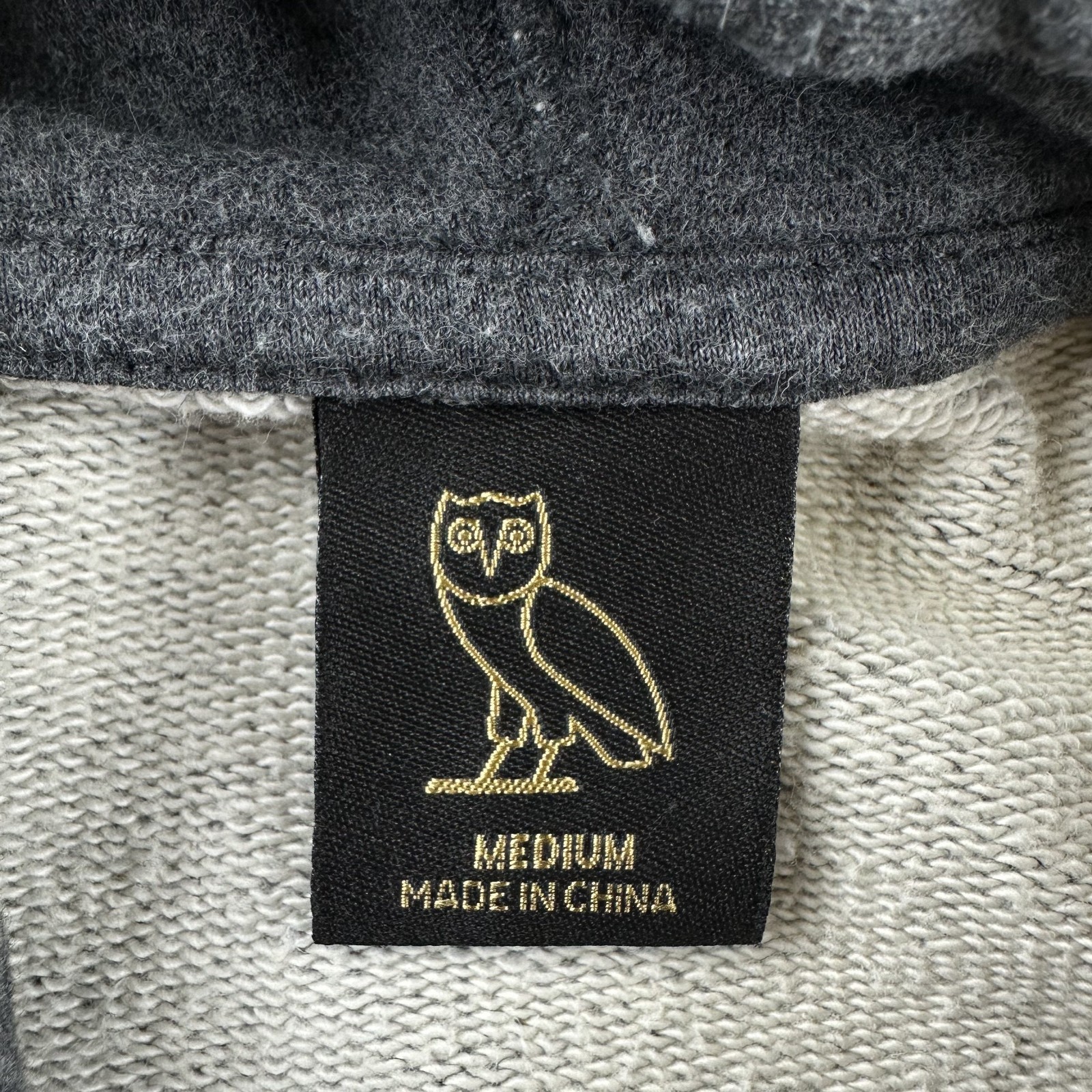 Ovo October’s Very Own Classic Owl Logo Hoodie Charcoal Grey – M