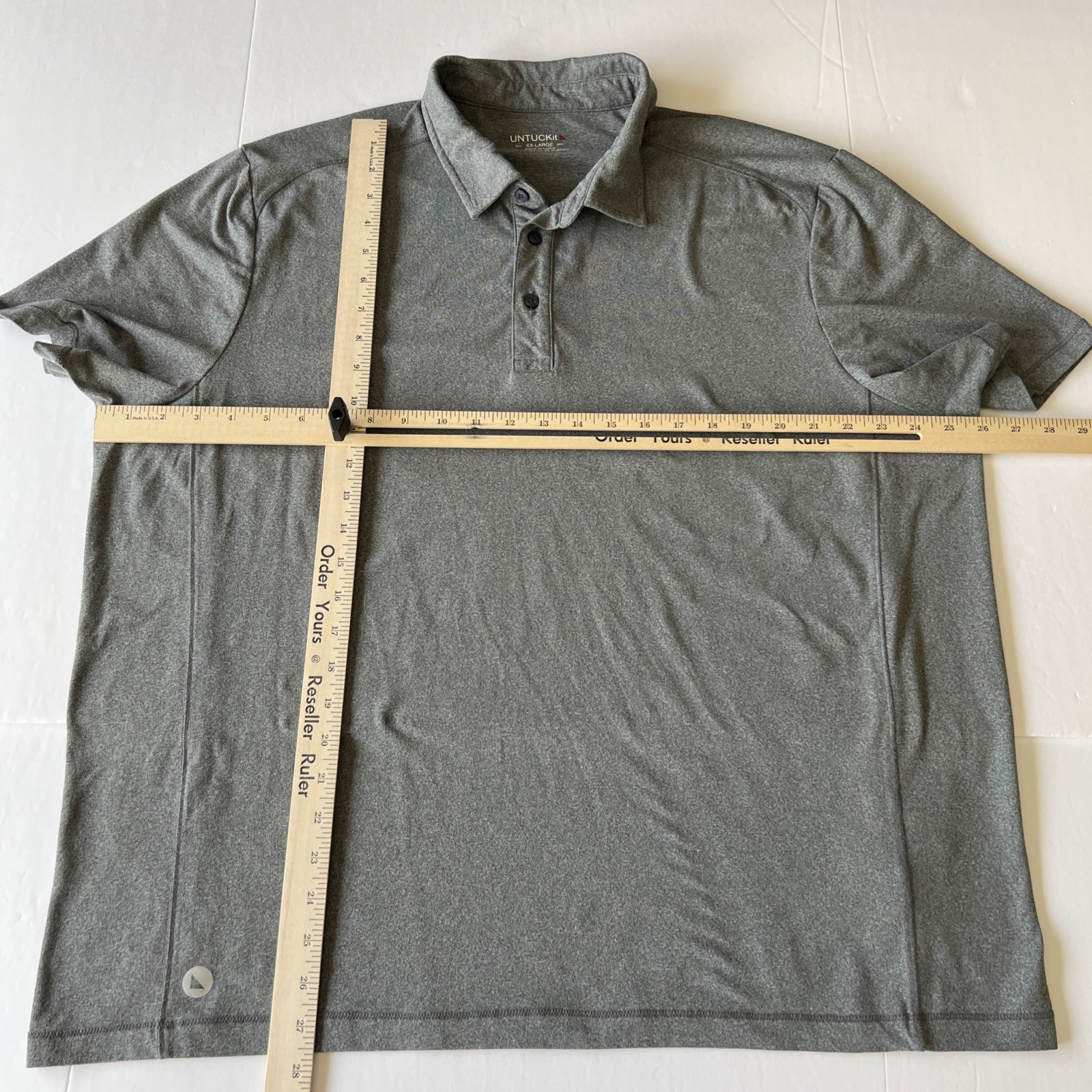 UNTUCKit Polo Shirt Men’s XXL Gray Performance Stretch Golf Poly Spandex Blend
