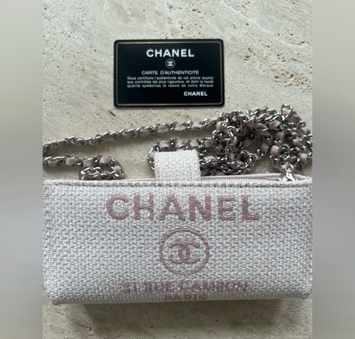 CHANEL Deauville Tweed Long Wallet