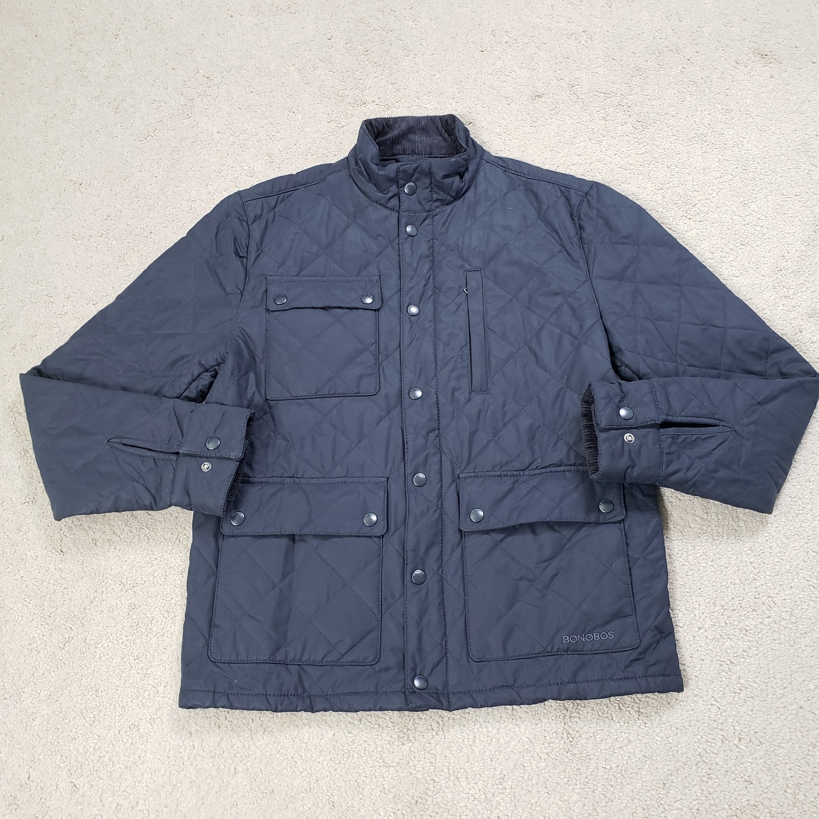 Bonobos Banff Quilted Jacket Mens Medium Black Standard Fit Driving Outdoor
