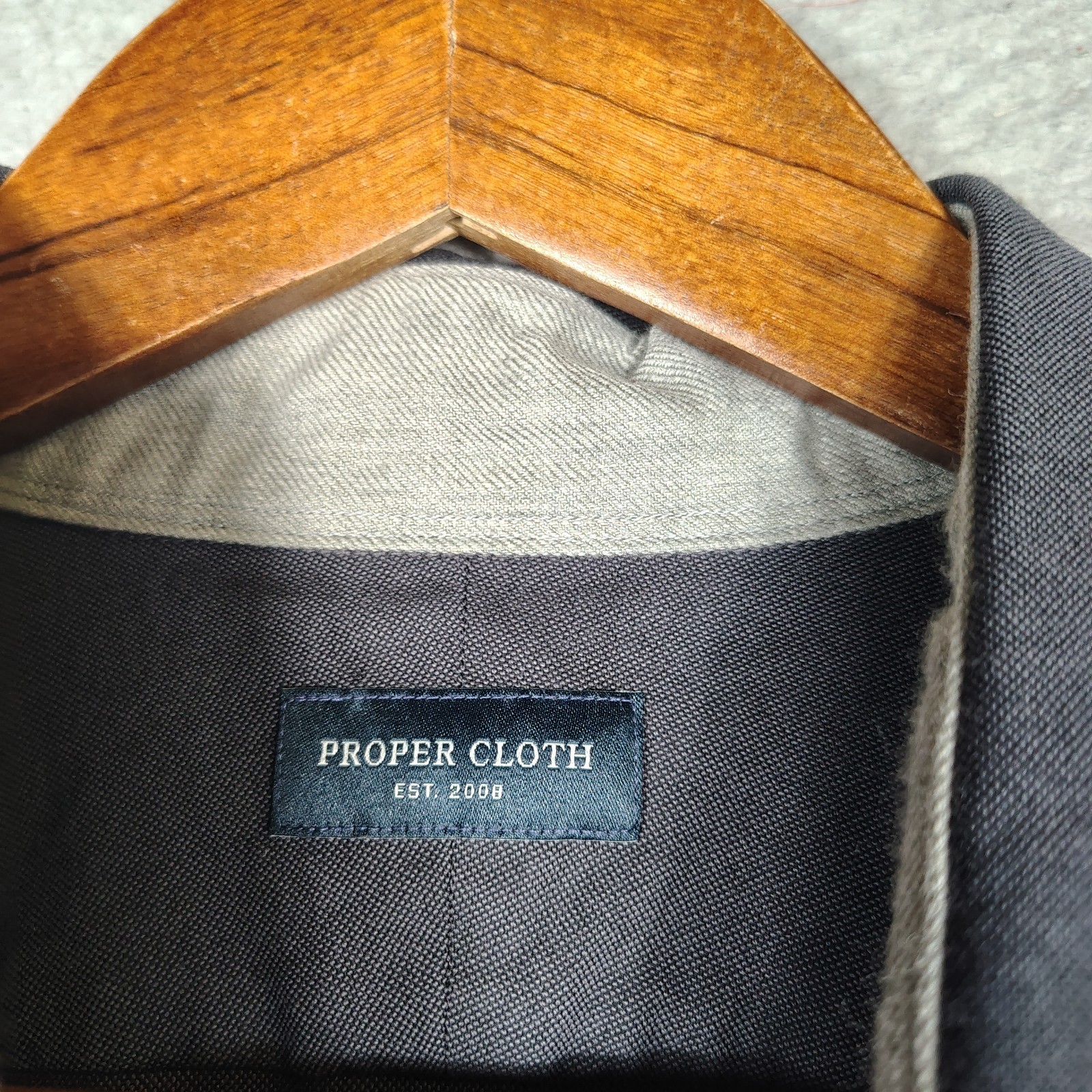 Proper Cloth Oxford Shirt Men’s 17-33 Charcoal Long Sleeve Button Down Classic