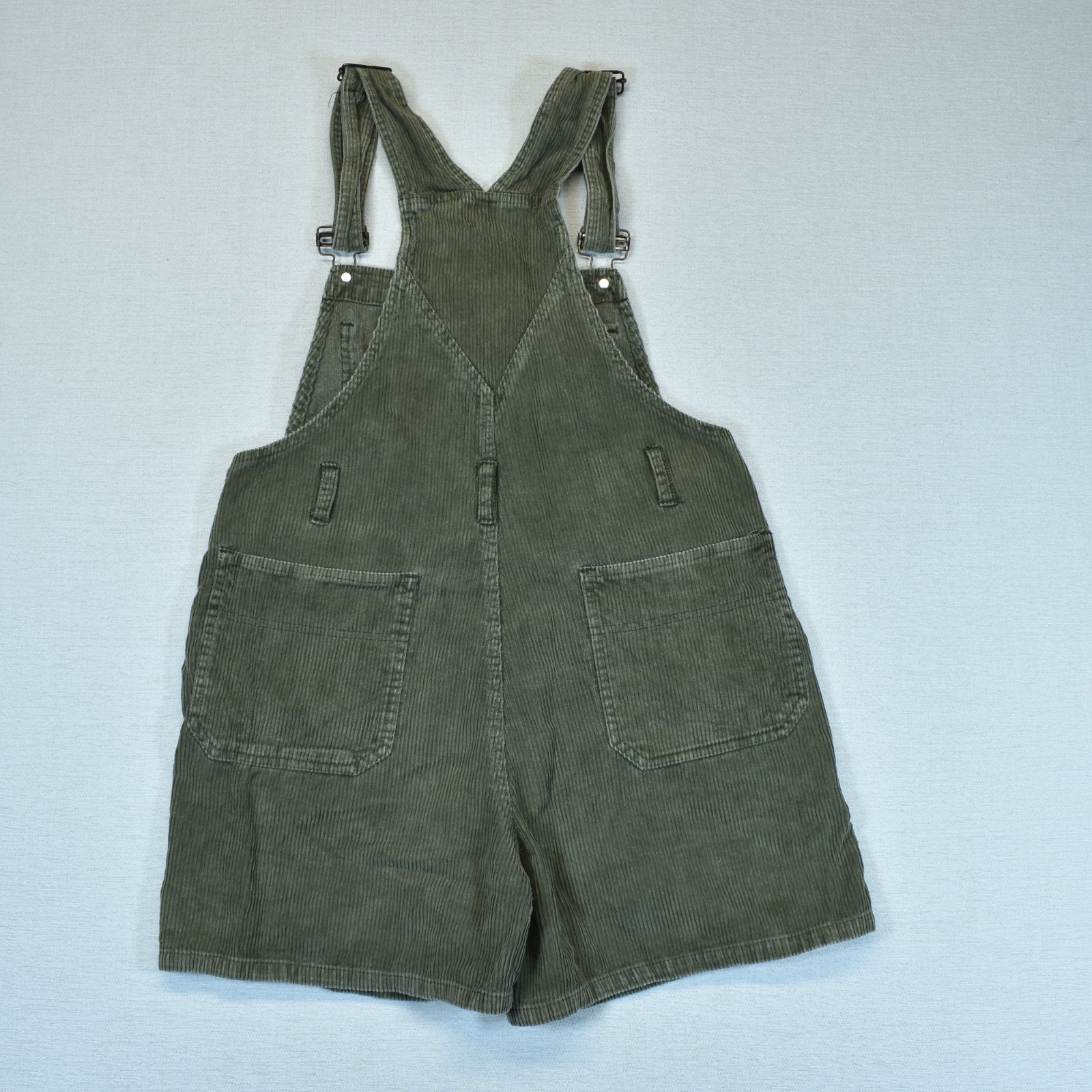 Kathy Ireland Corduroy Short Overalls Shortalls Green Medium M Vintage 90s