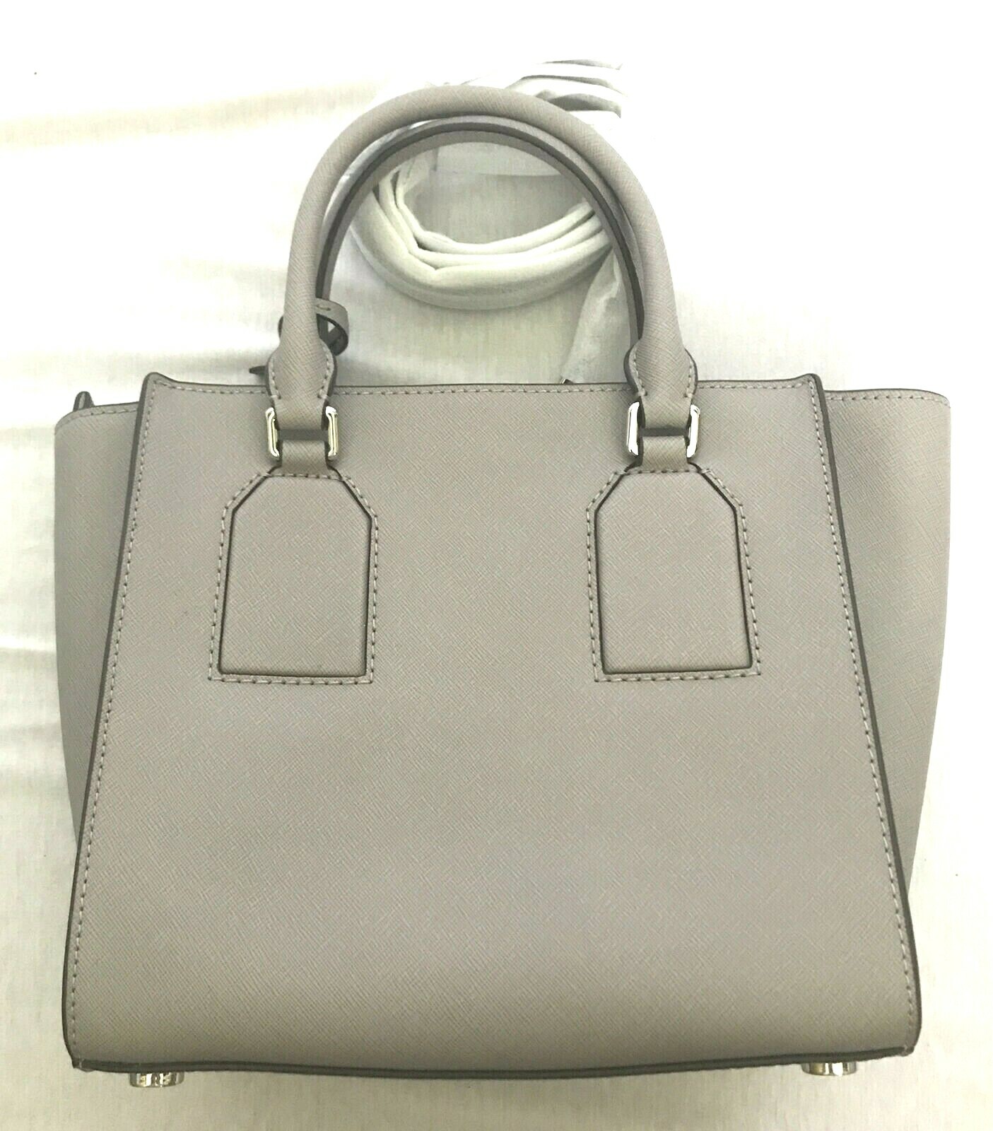New Michael Kors Pearl Gray Top-Zip Women’s Crossbody/Handbag W9-11″/H 8.9″/D 4″