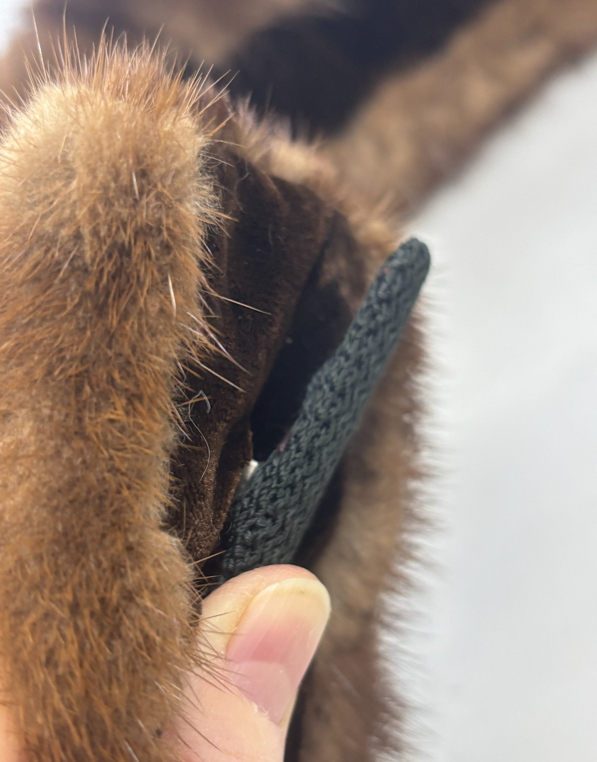 Real Mink Fur Collar with Pin Clips on Each End Approximately 40 inches Length