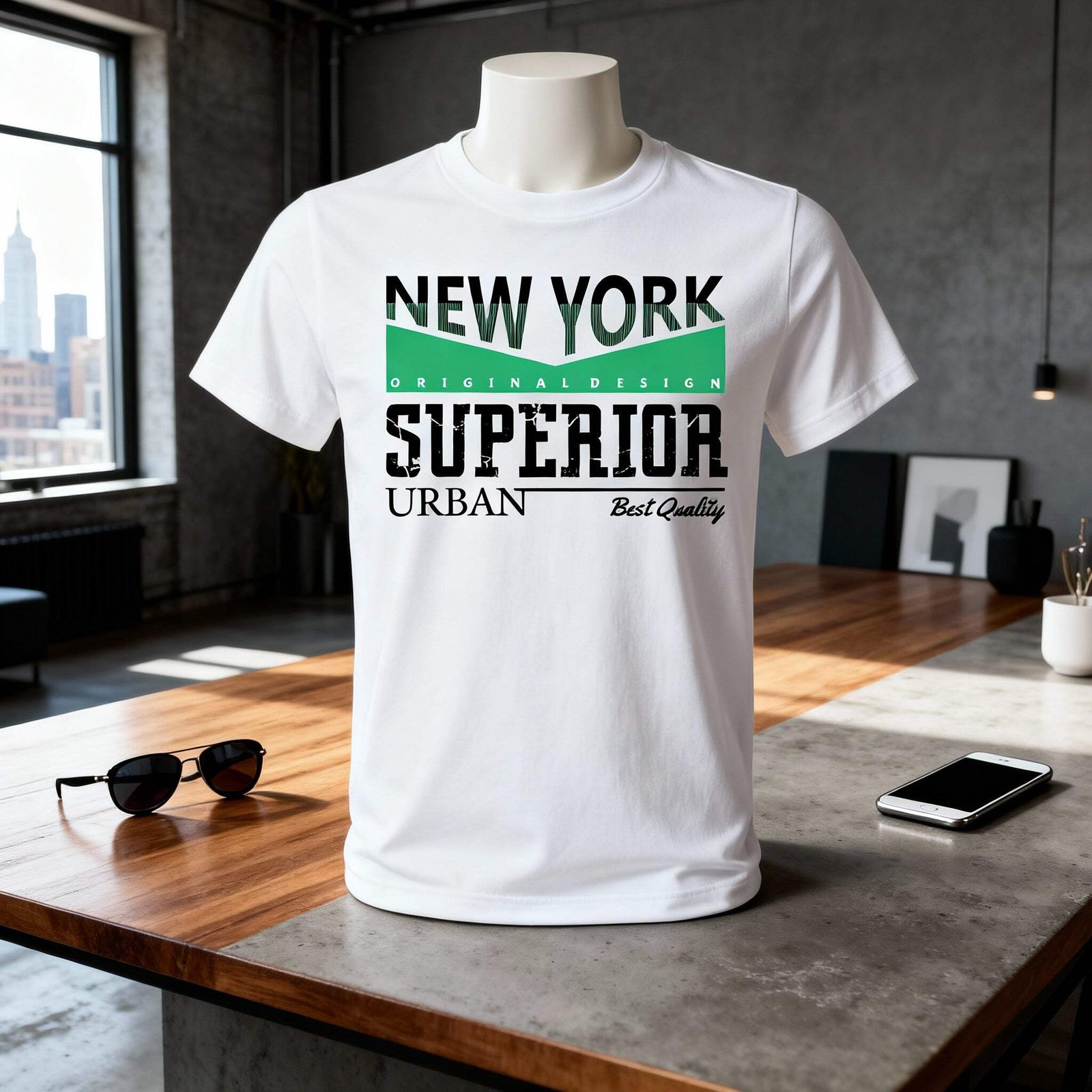 New York Superior Urban Graphic Tee With Original Design For Unisex Short Sleeve