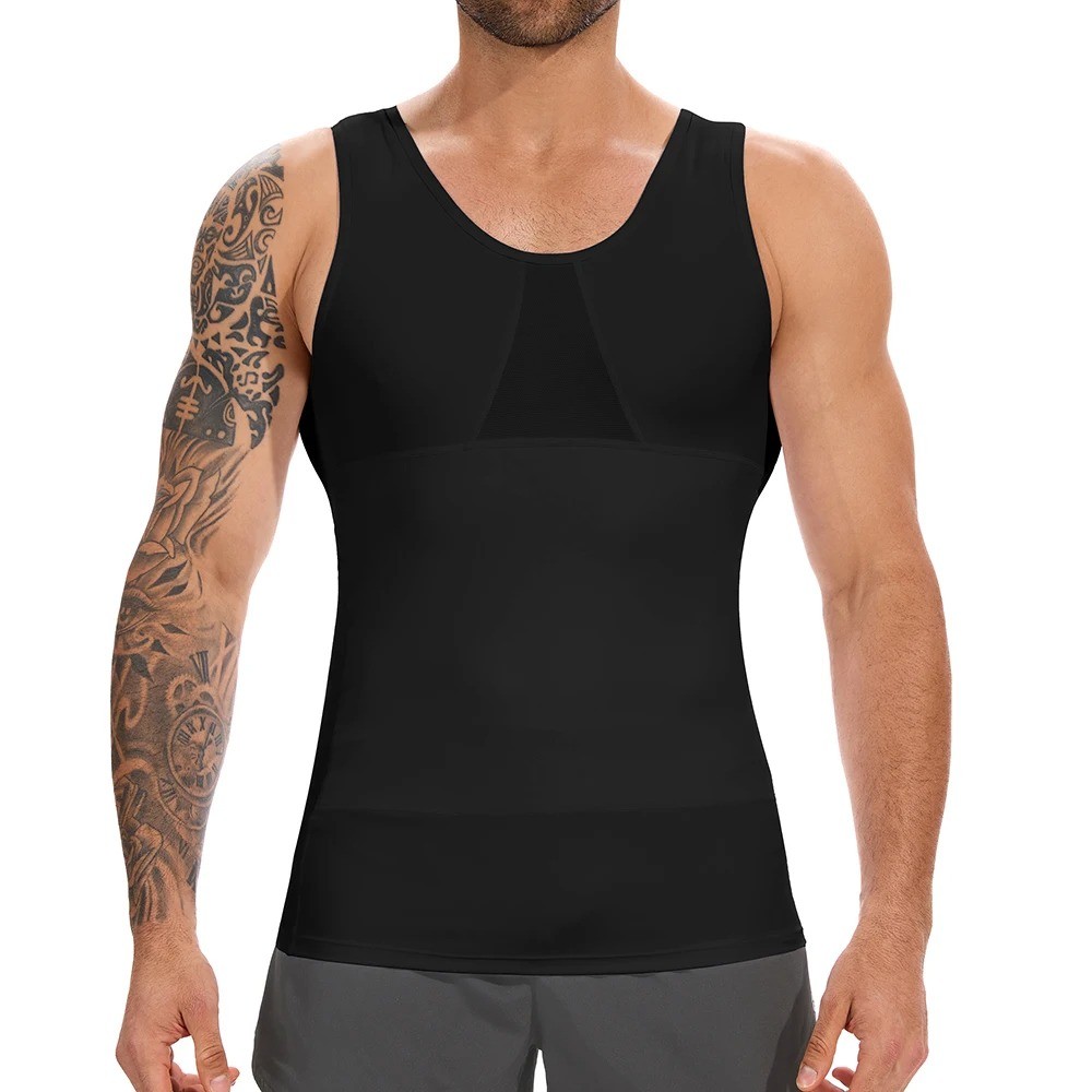 Men Body Slimming Tummy Control Shaper Vest Workout Tank Top Shapewear Shirt Gym