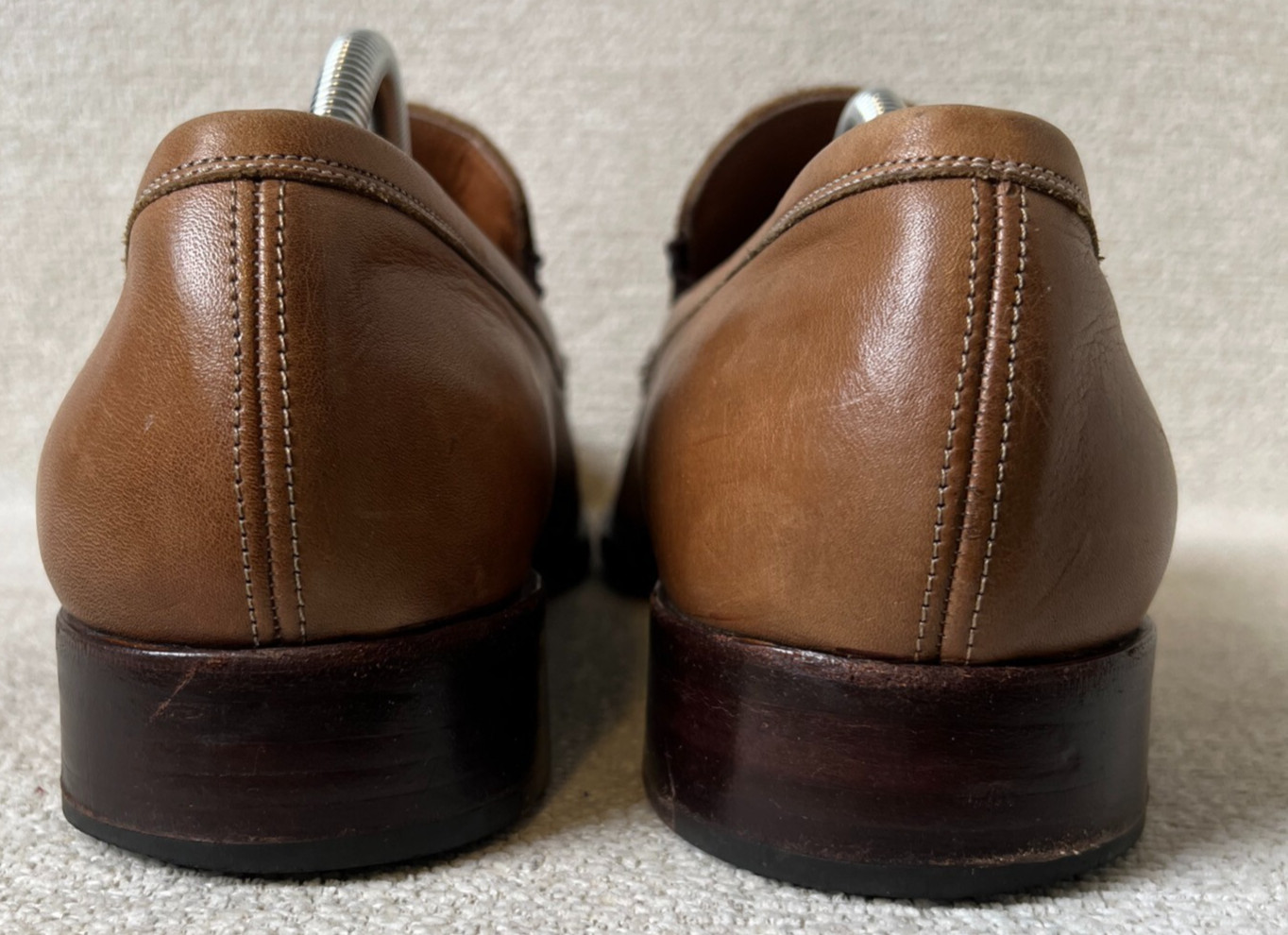 Emilio Bianco Loafer Mens 10.5 Brown Leather Square Toe Slip On Dress Shoe