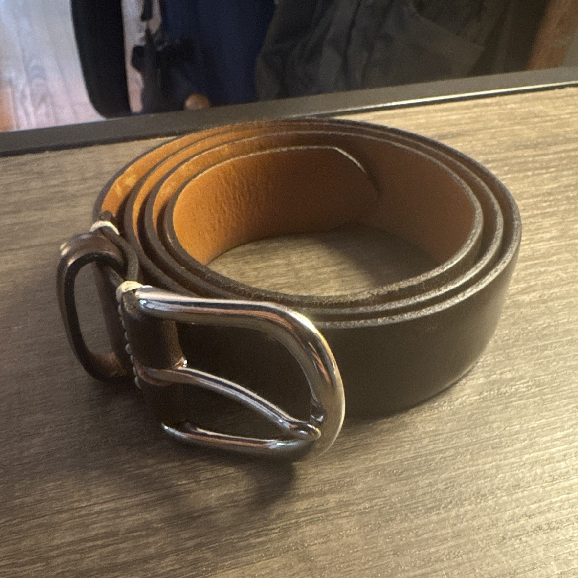 J.Crew Factory Men’s Brown Dress Belt Size 40 Regular Adjustable Metal Buckle
