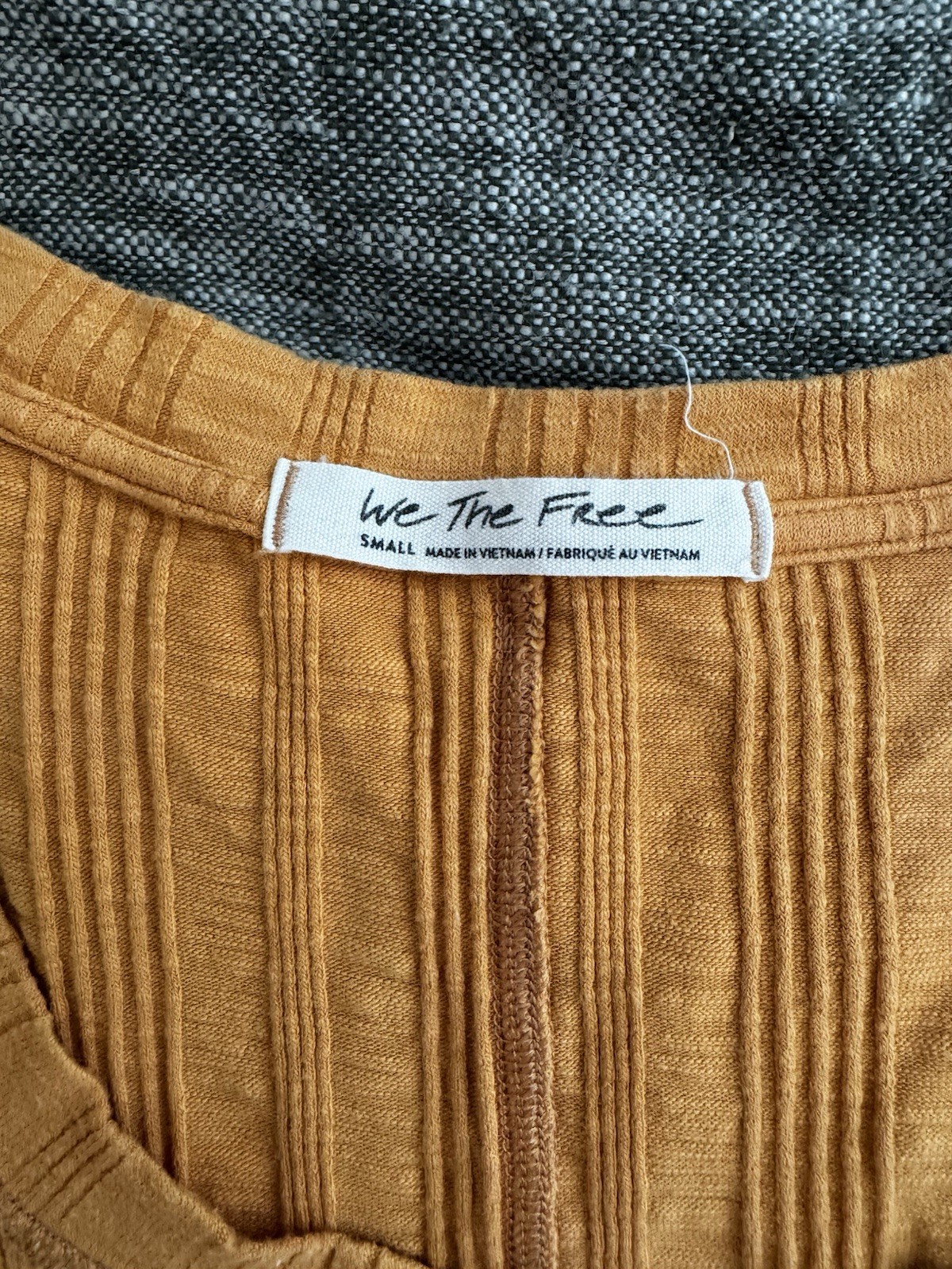 We The Free Big Sur Ribbed Tie-Dye Contrast Sleeve Top Size S