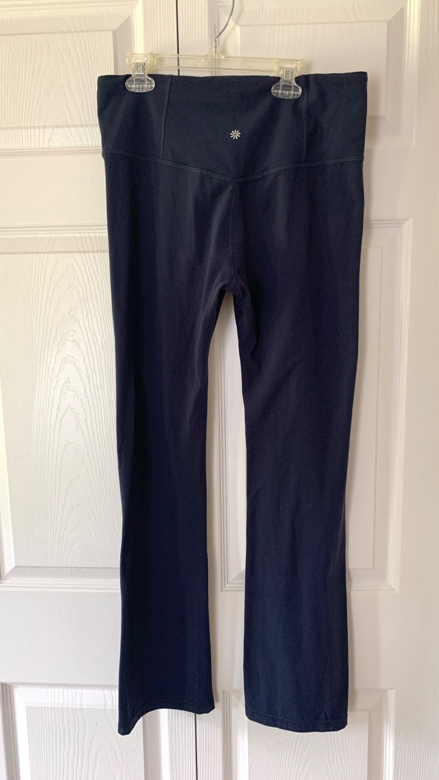Athleta Elation Pants L Navy Blue Straight Leg High Rise Yoga Activewear Stretch