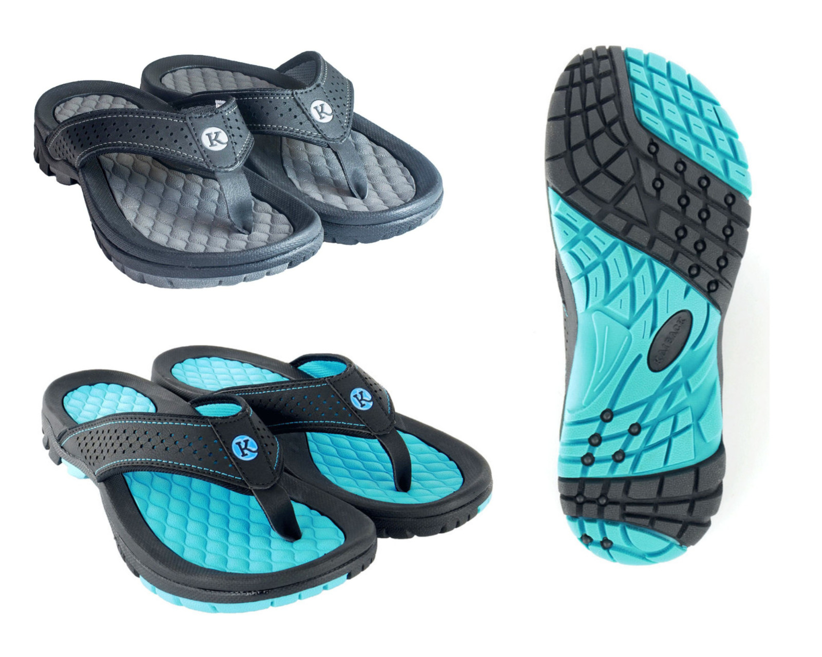 Men’s Kaiback Lakeside Sandal – Outdoor Sport Flip Flop Tough Tread Arch Support