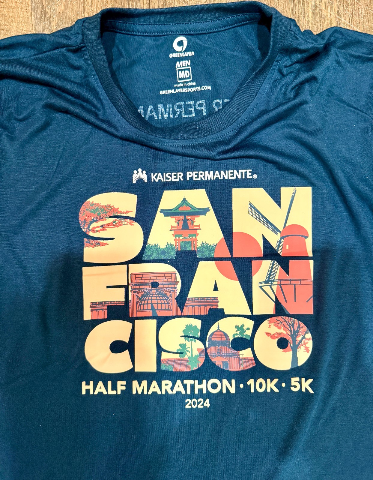 New 2024 KPSF Kaiser San Francisco Half Marathon 10k 5k Men’s MED Race T-Shirt