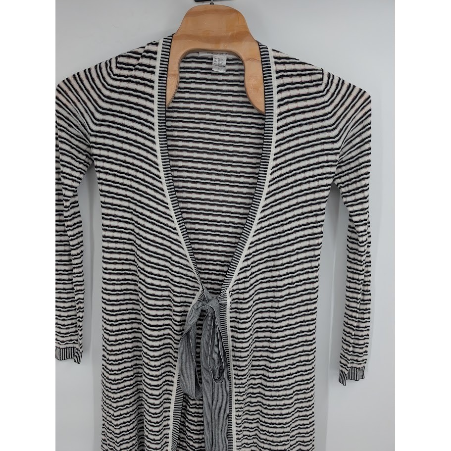 Diane Von Furstenburg Evadine Long Sleeve Wavy Striped Knit wrap dress sz S