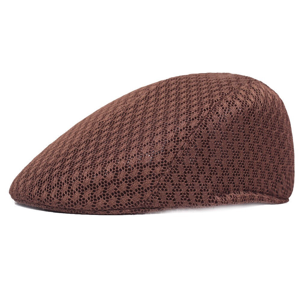 Duck Mesh Hats Men’s Linen Flat Ivy Gatsby Summer Driver Newsboy Hat Headwear