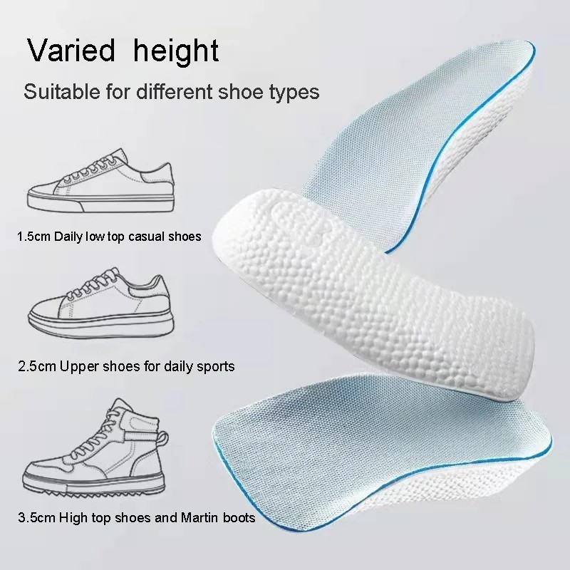 Men Women Invisible Height Increase Insoles Heel Lift Taller Shoe Inserts Pad US