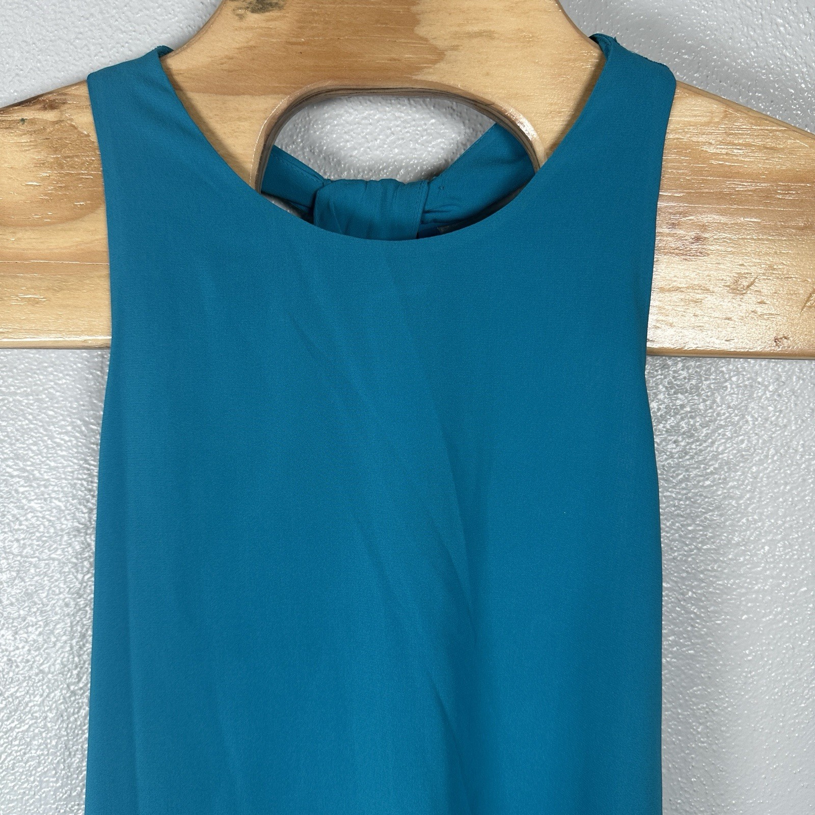 Alice + Olivia Silk Racerback Mini Dress Womens XS Aqua Blue Summer Resort Beach