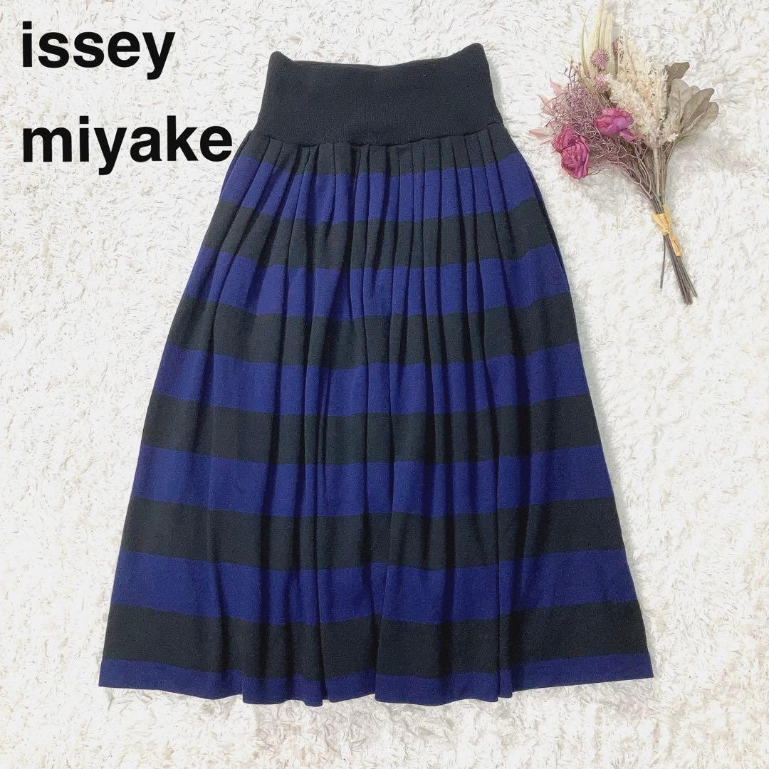 Issey Miyake Long Skirt Size 9 82cm 32in Used Striped Fashion