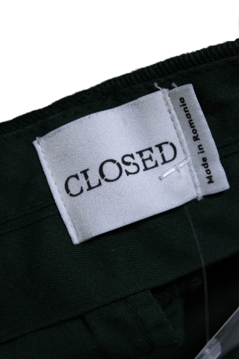 Closed Women’s Hook Closure Straight Leg Cuff Hem Dress Pants Green Size 26