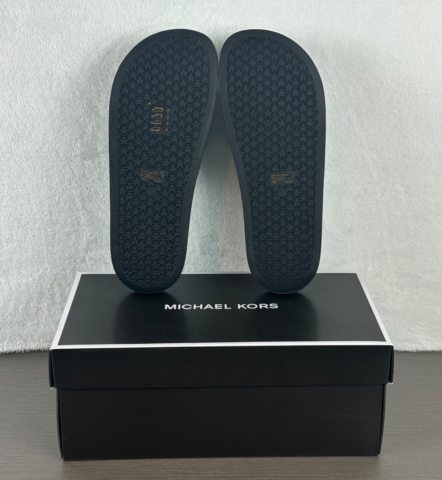 Michael Kors Men’s Black Dawson Signature Logo Slide Sandals Size 10 NWB