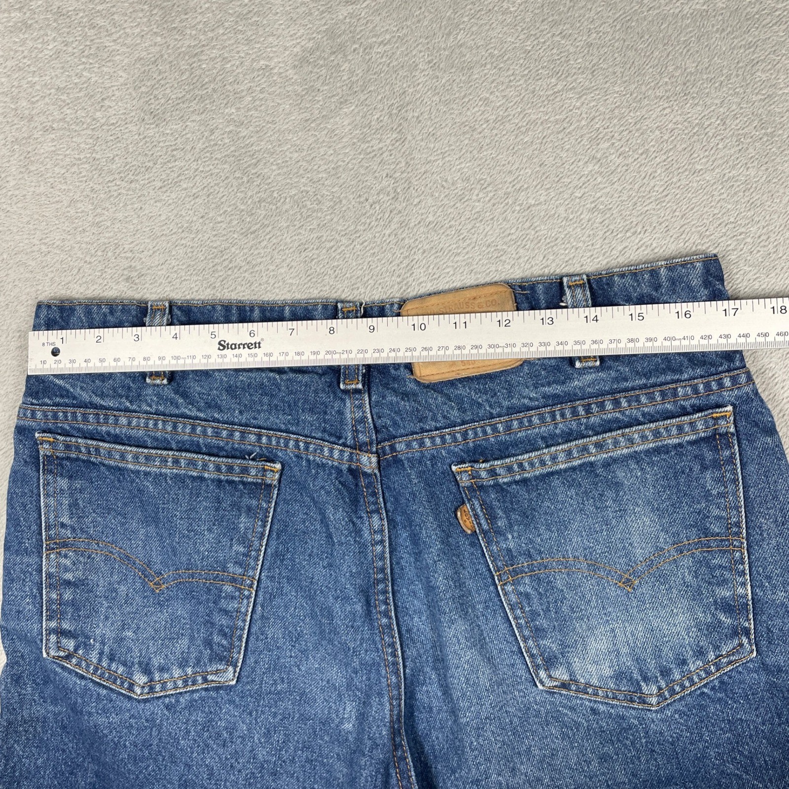 Vintage 80s Levi’s 540 Jeans Mens 36×29 Blue Made in USA Brown Leather Tab Tag