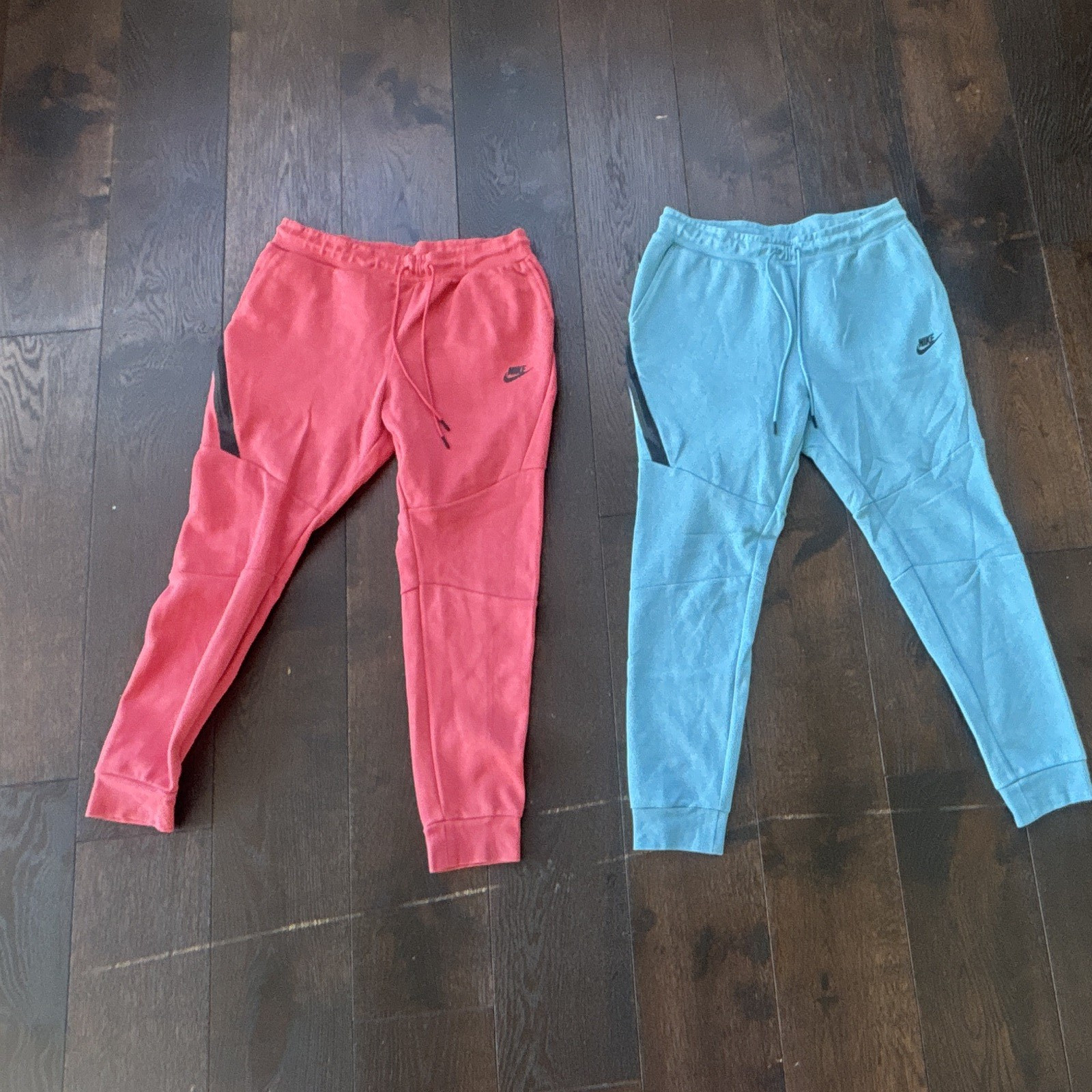 Nike Men’s Jogger Sweatpants L Pink/Blue Solid Drawstring Pockets