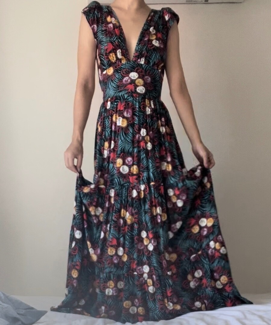 ED2026 Trashy Diva Bianca Petal Long Dress Curious Corsage Size 0