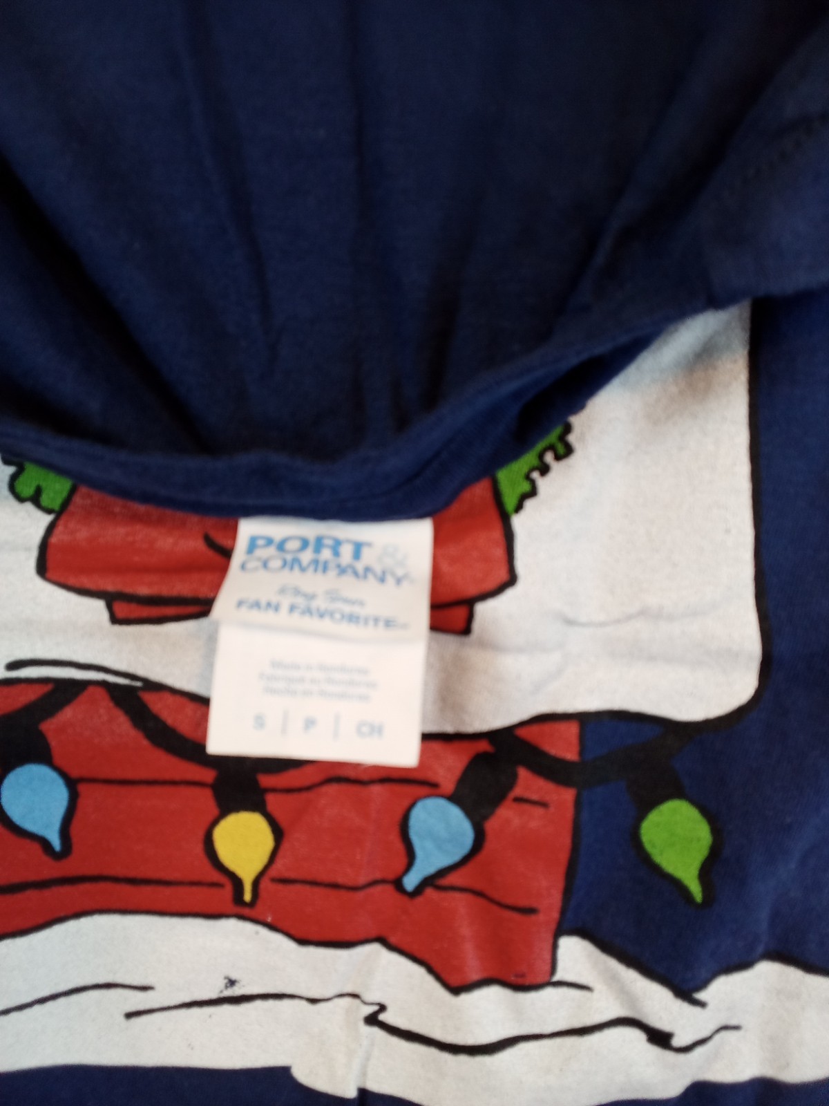 Blue Snoopy Christmas T Shirt Small