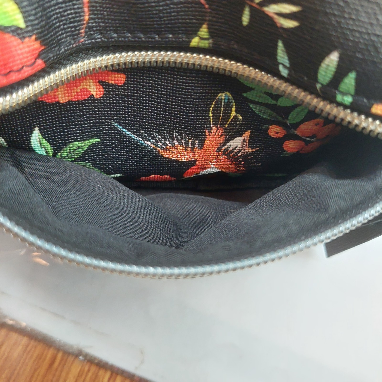 Womens Backpack Black Floral Birds Blue Birds Hummingbird Small 12″
