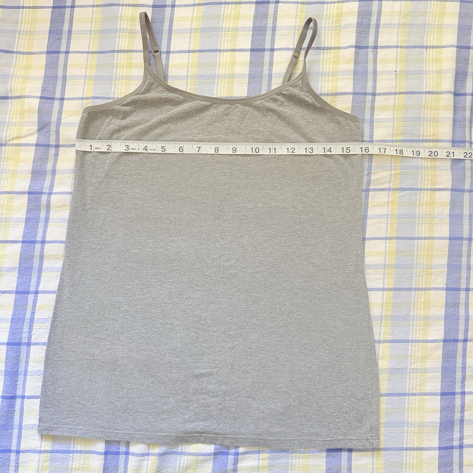 Felina Gray Camisole Tank Top Size L Large Adjustable Straps Layering Basic