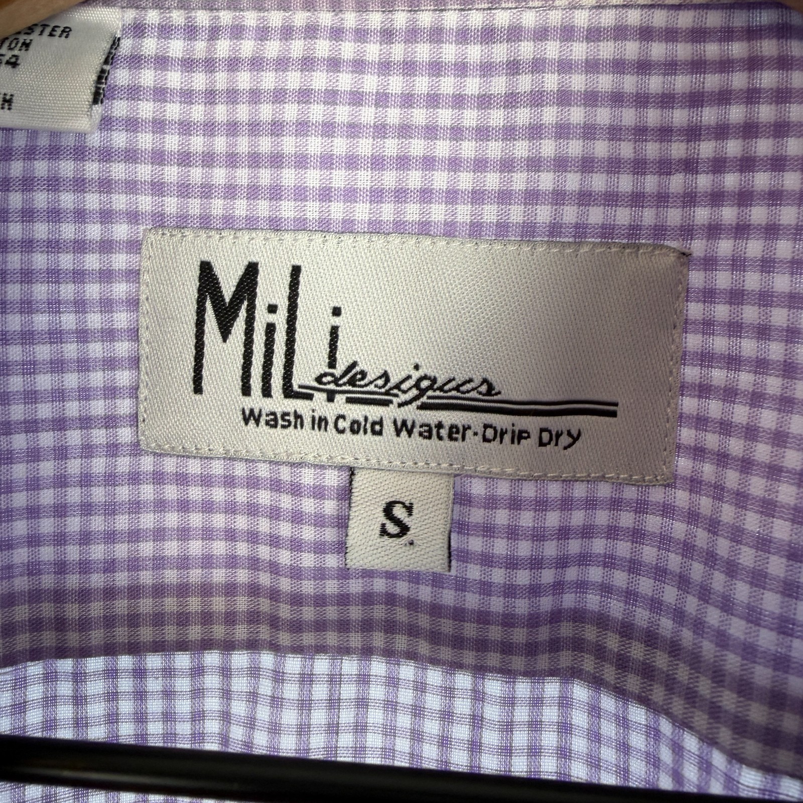MILI DESIGNS Embroidered Blouse Top Womens Purple S Gingham Check Butterflies