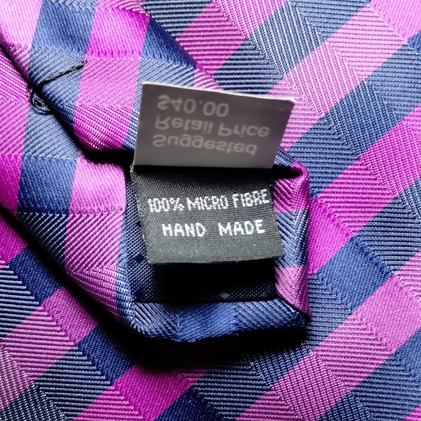 Tie Armando Italia Handmade Microfiber Woven Plaid Tie Pink Blue Classic 57″-60″