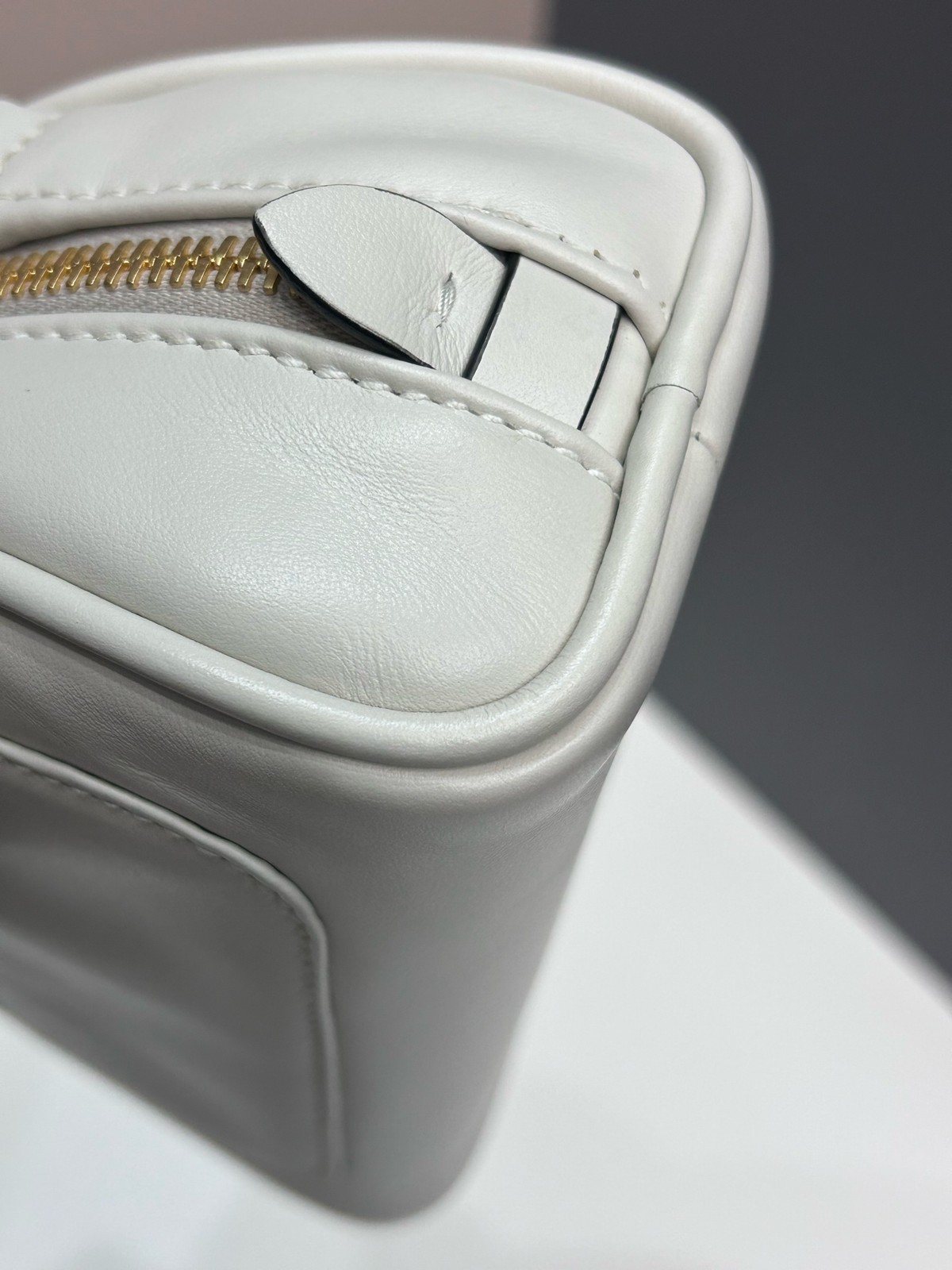 Authentic Preowned Miu Miu Mini Dome White Leather W/ Detachable Crossbody Strap