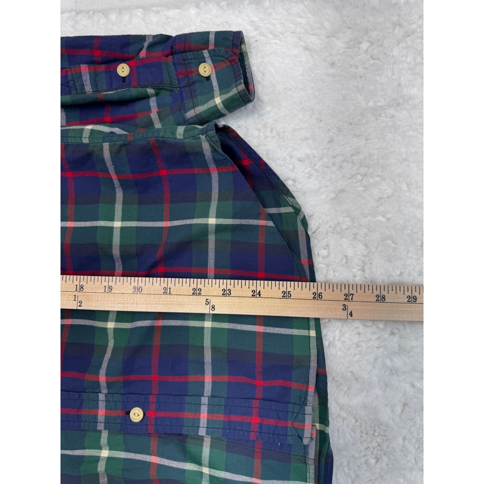 Ralph Lauren Plaid Button Down Shirt Boys Large 14-16 Embroidered Pony On Pocket