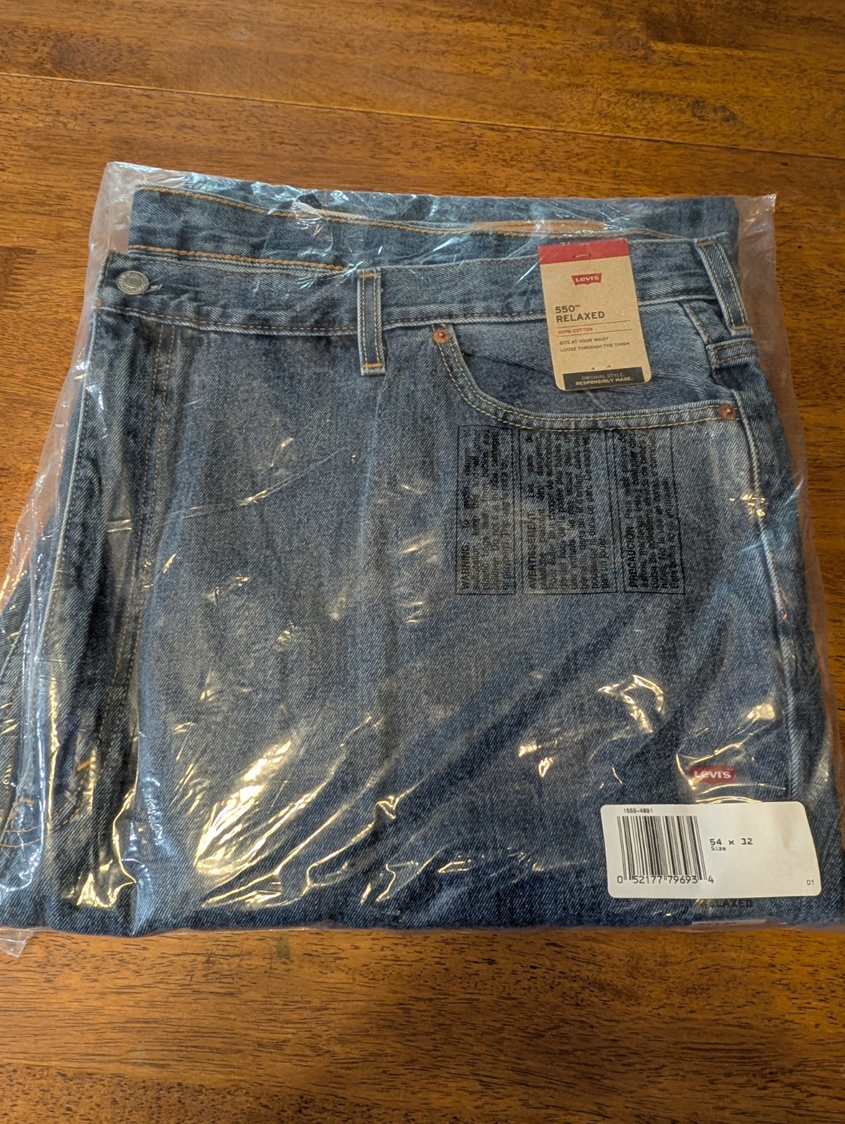 Levi’s 550 Relaxed Men’s Jeans Blue Cotton Denim Big & Tall Button Zip NWT