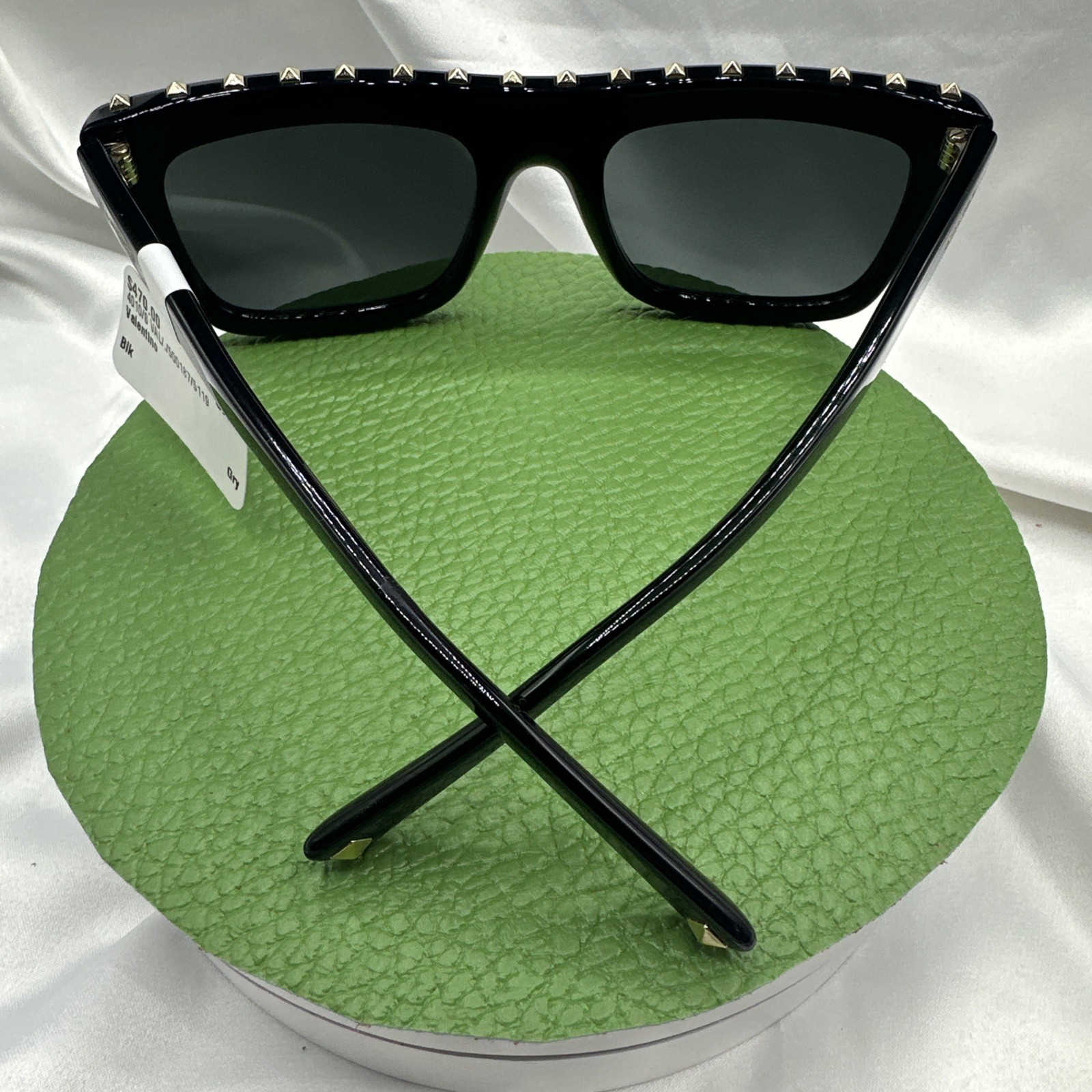 NWT VALENTINO Black/Grey /Gold spikes Sunglasses. NO case.#BL2107270. See pics.