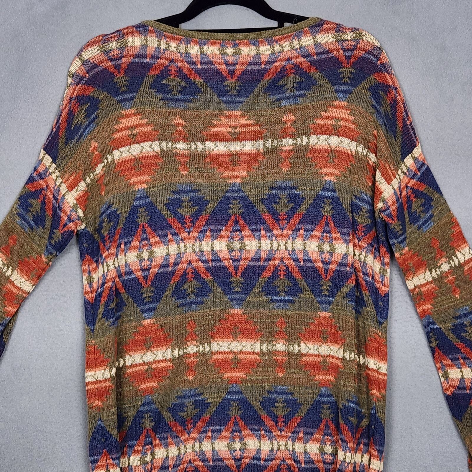 VTG DENIM AND SUPPLY RALPH LAUREN Sweater Dress Womens Medium Aztec Southwestern