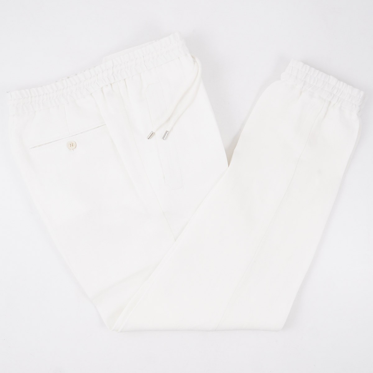 Brett Johnson Cream Solbiati Linen Drawstring Jogger Pants M 33-34 (Eu 50) NWT