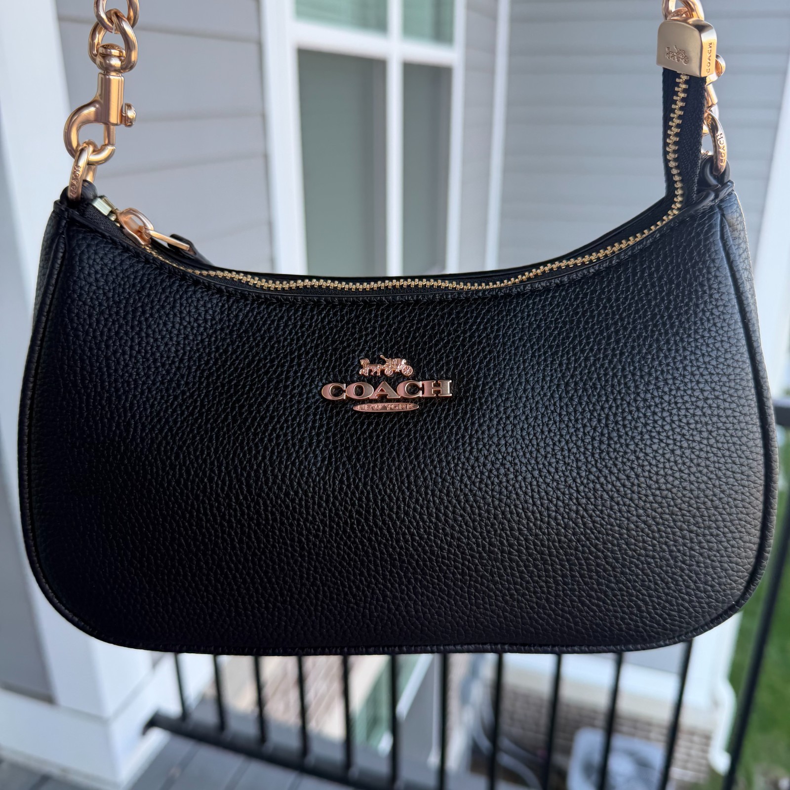 COACH Teri Shoulder Bag Canvas Black CA209 Brand New From Outlets