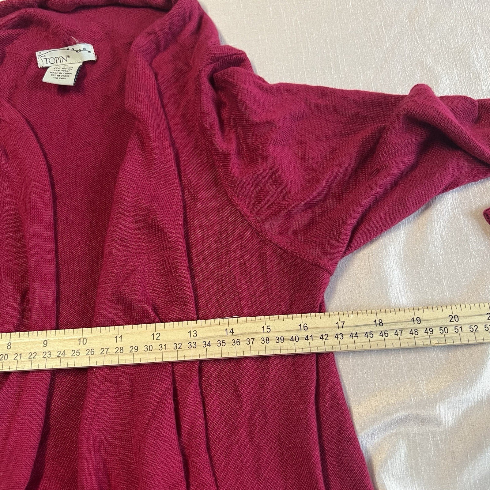 Topin Dark Magenta Cardigan Sweater Duster Medium Boutique Cabincore Quiet Lux