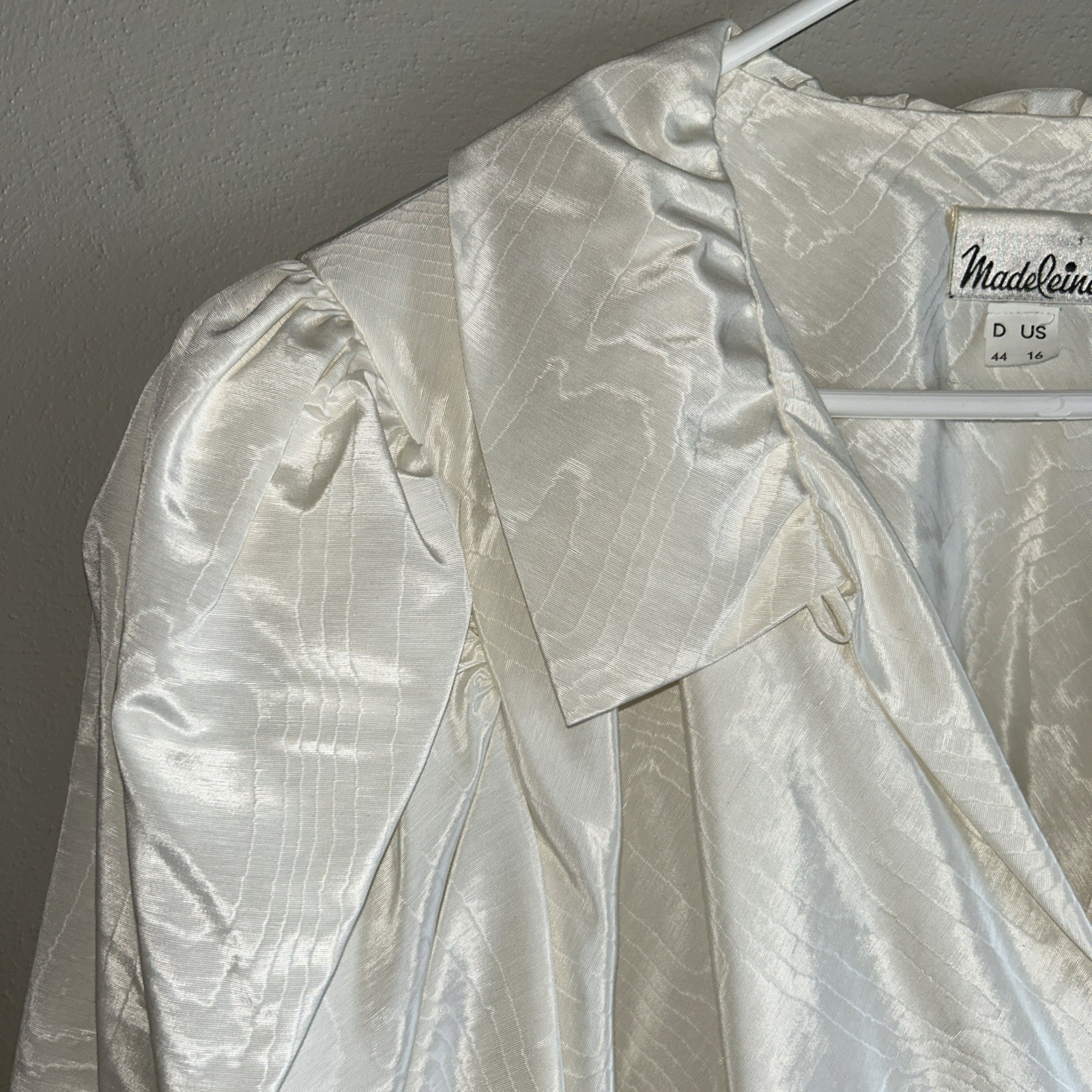 Madeleine Ivory blouse Gathered collar & sleeves Baumwolle Cotton US 16 Vintage