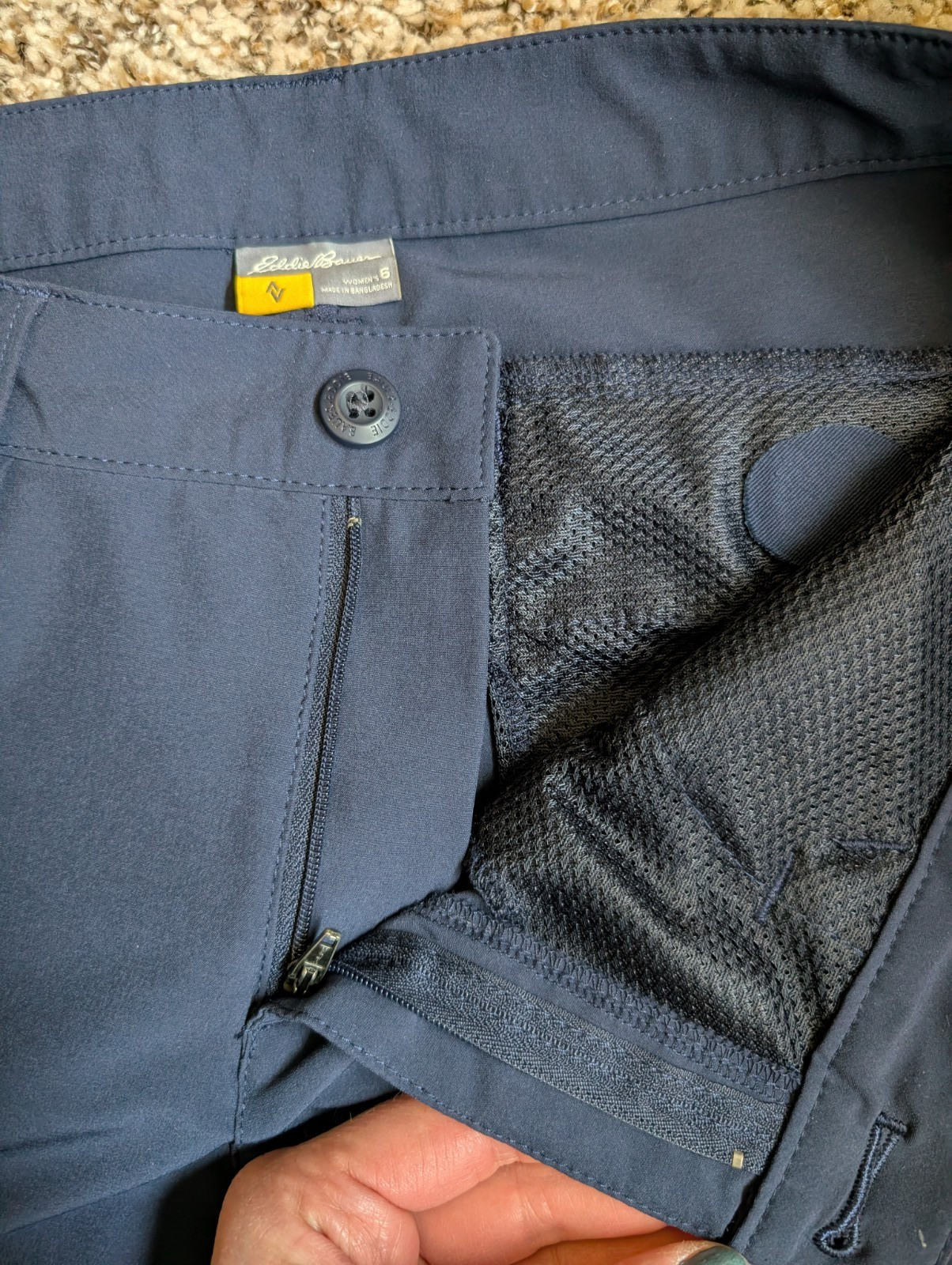 Eddie Bauer Womens 6 Blue Rainier Capri Cropped Hiking Pants Utility Outdoor NWT